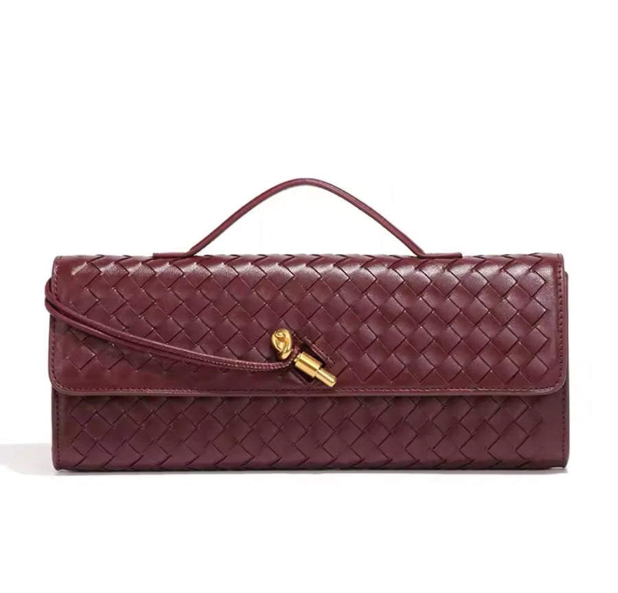 Weave Clutch red wine