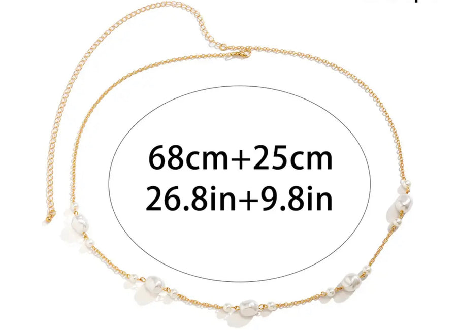 Pearl line belly chain
