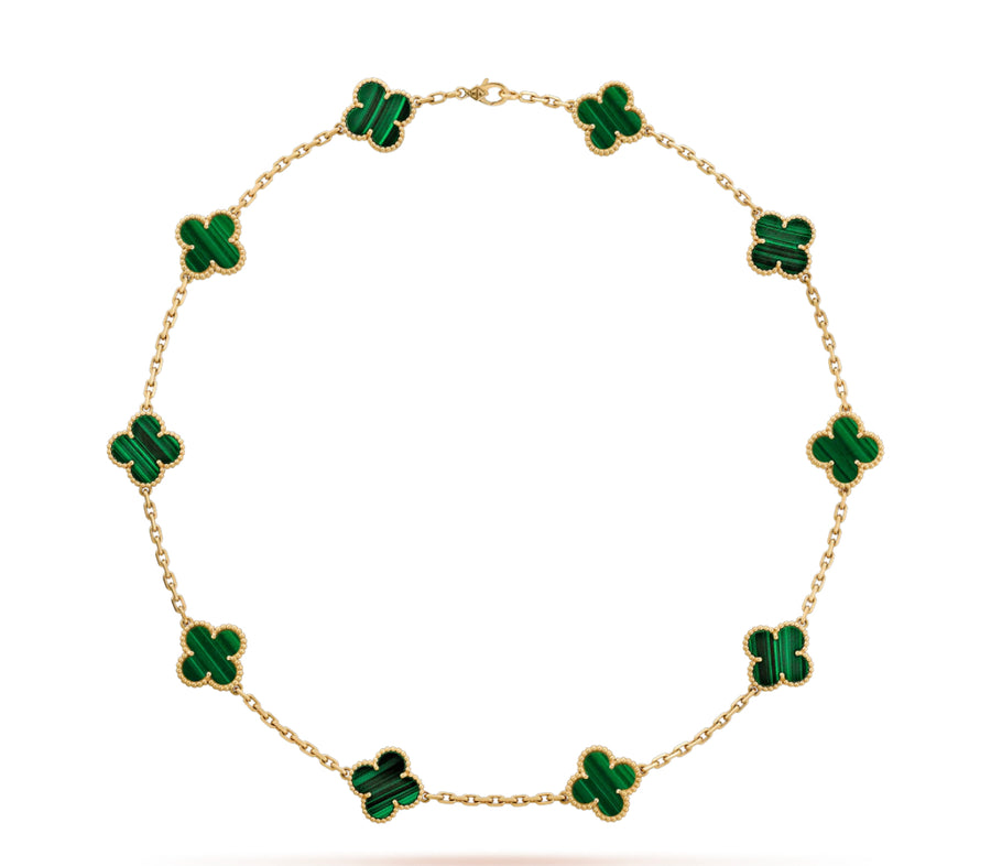 Green 10 Clover Necklace