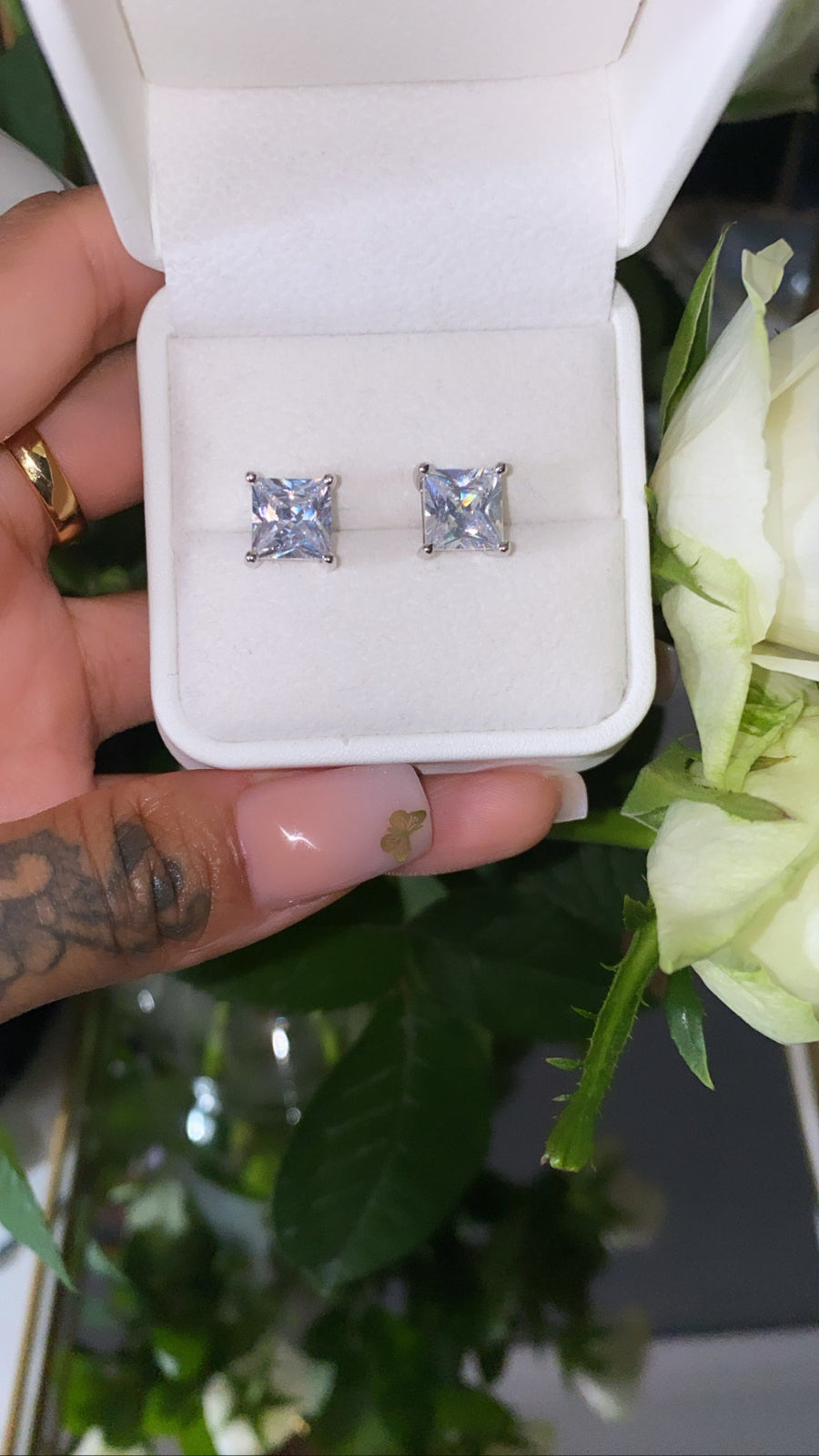Sterling Square Studs - Shedean Jewelz