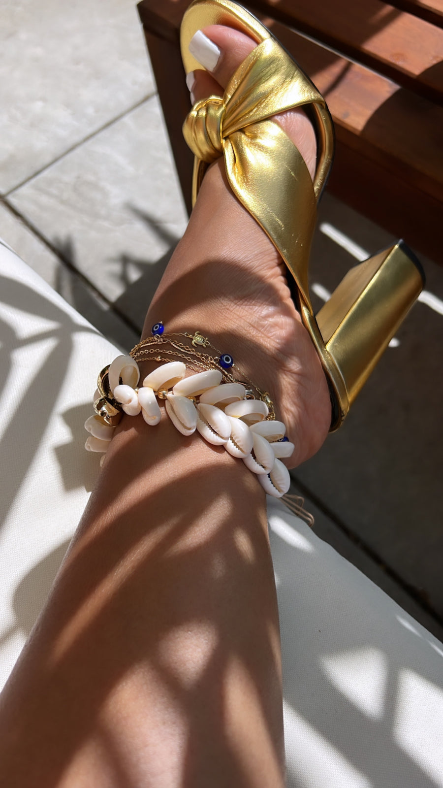 Cowrie anklet